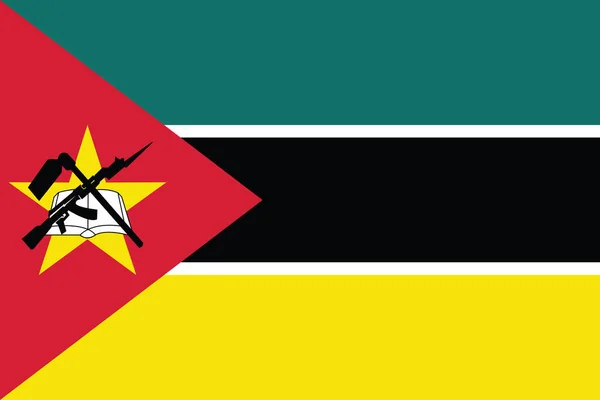 Официальный Векторный Флаг Республики Мозамбик — стоковый вектор