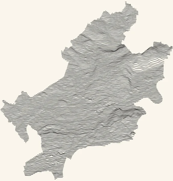 Карта Рельєфу Франкфурта Майні Німеччина Чорними Контурними Лініями Бежевому Тлі — стоковий вектор
