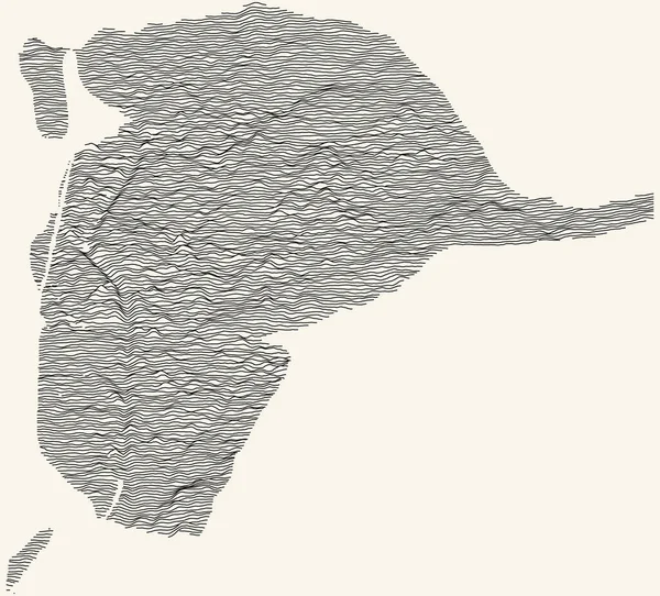 西班牙塞维利亚地形图 米色背景上有黑色等高线 — 图库矢量图片