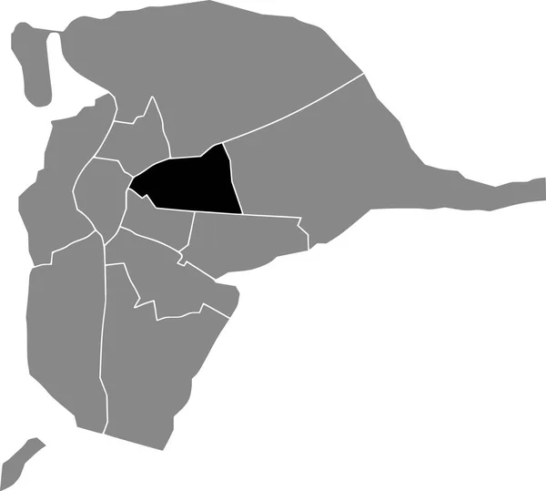 Mappa Geografica Nera Del Distretto Sevillian San Pablo Santa Justa — Vettoriale Stock