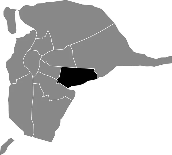 Mapa Localização Preto Distrito Sevillian Cerro Amate Dentro Capital Regional —  Vetores de Stock