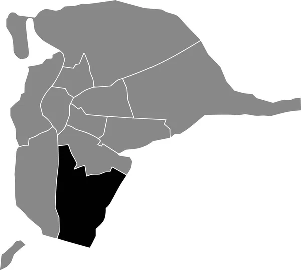 Mappa Geografica Nera Del Distretto Sevillian Bellavista Palmera All Interno — Vettoriale Stock