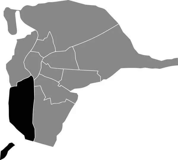 Mapa Negro Del Barrio Sevillano Los Remedios Sevilla Capital España — Vector de stock