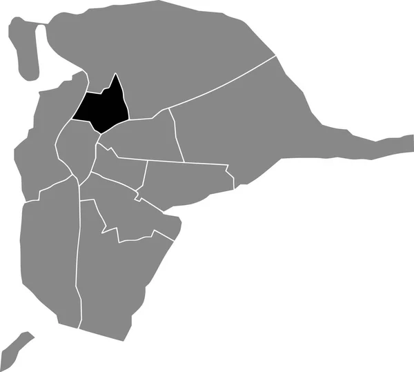 Mappa Della Posizione Nera Del Distretto Macarena Siviglia All Interno — Vettoriale Stock