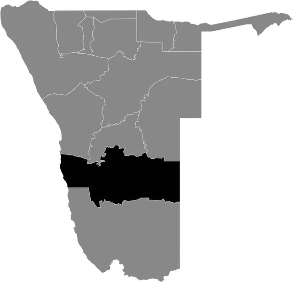 Mapa Ubicación Resaltado Negro Región Hardap Namibia Dentro Del Mapa — Vector de stock