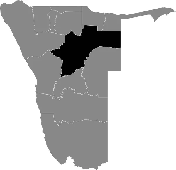 Mapa Ubicación Resaltado Negro Región Otjozondjupa Namibia Dentro Del Mapa — Vector de stock