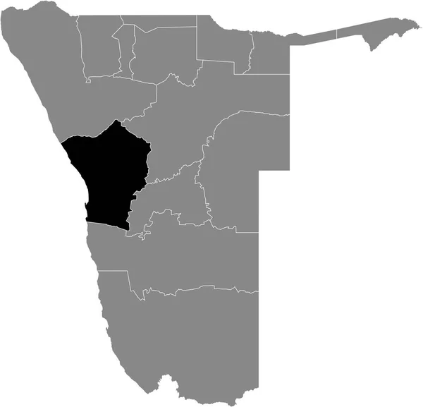 Czarna Mapa Lokalizacji Namibii Region Erongo Wewnątrz Szarej Mapy Namibii — Wektor stockowy