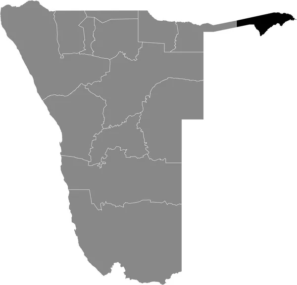 블랙은 나미비아 잠베지 지역의 지도를 나미비아 공화국 — 스톡 벡터
