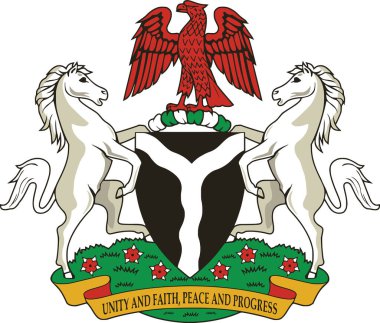 Official current vector coat of arms of the Federal Republic of Nigeria clipart