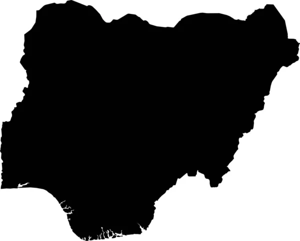 Prosta Czarna Mapa Wektorowa Republiki Federalnej Nigerii — Wektor stockowy