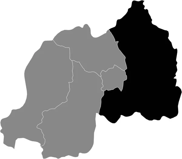 Mapa Ubicación Resaltado Negro Provincia Oriental Ruanda Iburasirazuba Dentro Del — Vector de stock