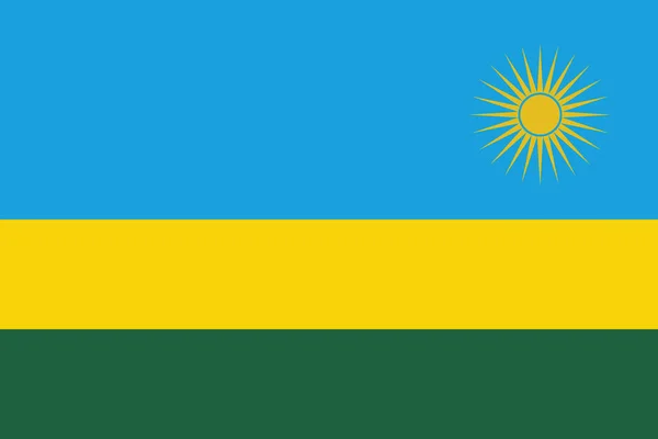 Eenvoudige Vlaggenkaart Van Republiek Rwanda — Stockvector