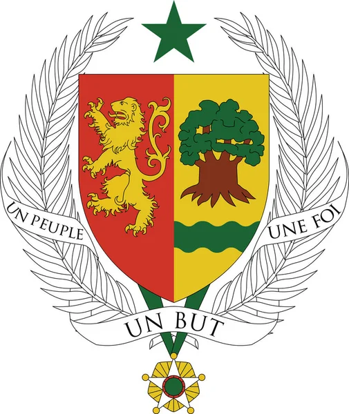 Escudo Armas Vectorial Actual Oficial República Senegal — Archivo Imágenes Vectoriales