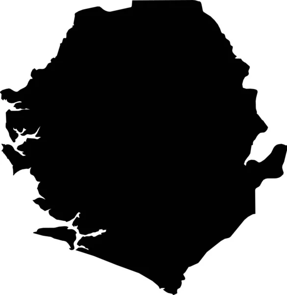 Simple Mapa Vectorial Negro República Sierra Leona — Vector de stock