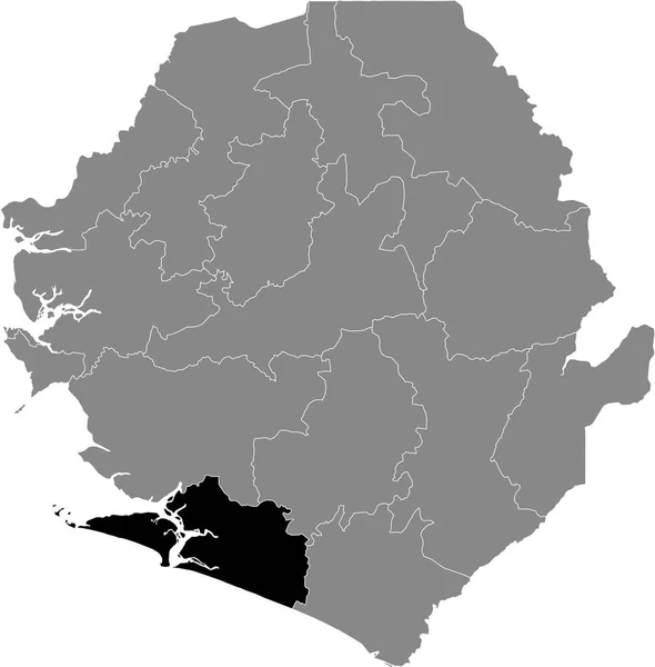 Mapa Ubicación Resaltado Negro Del Distrito Sierra Leona Bonthe Dentro — Archivo Imágenes Vectoriales