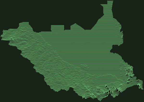 Topografische Militaire Radar Tactische Kaart Van Republiek Zuid Soedan Met — Stockvector