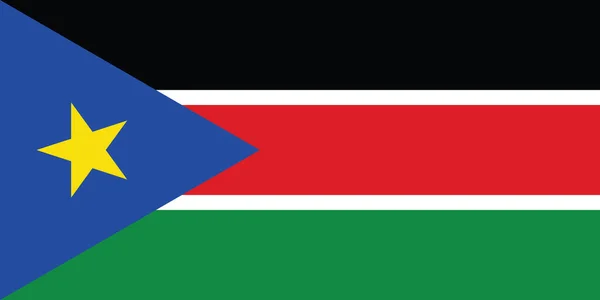 Bandeira Vetorial Oficial Atual República Sudão Sul — Vetor de Stock