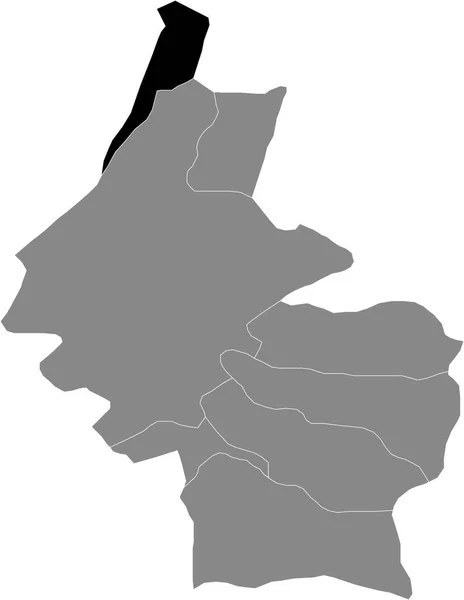 Карта Чёрного Расположения Афинского Муниципалитета Филадельфия Халкидона Столице Греции Афинах — стоковый вектор