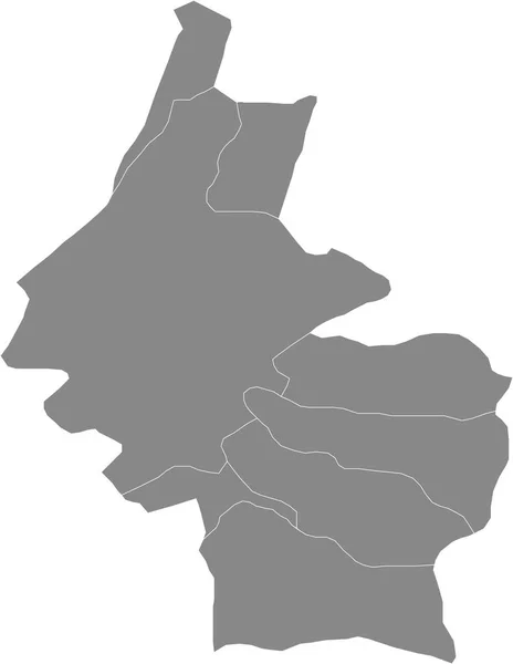 Carte Vectorielle Grise Simple Avec Les Frontières Blanches Des Municipalités — Image vectorielle
