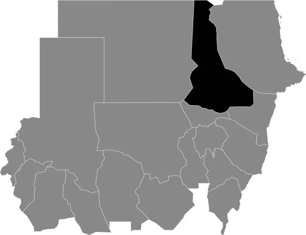 Карта Расположения Государства Судан Реке Нил Серой Карте Судана — стоковый вектор