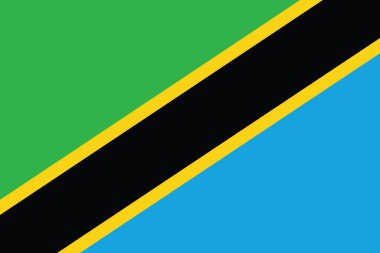 Tanzanya Birleşik Cumhuriyeti resmi vektör bayrağı