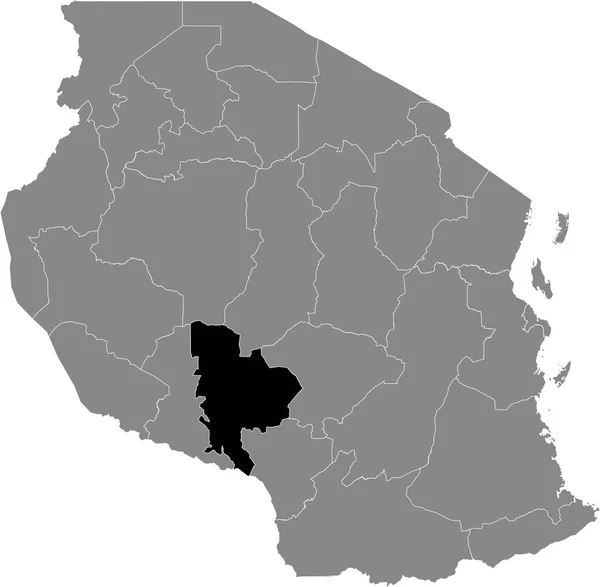 Mapa Ubicación Resaltado Negro Región Mbeya Tanzania Dentro Del Mapa — Archivo Imágenes Vectoriales