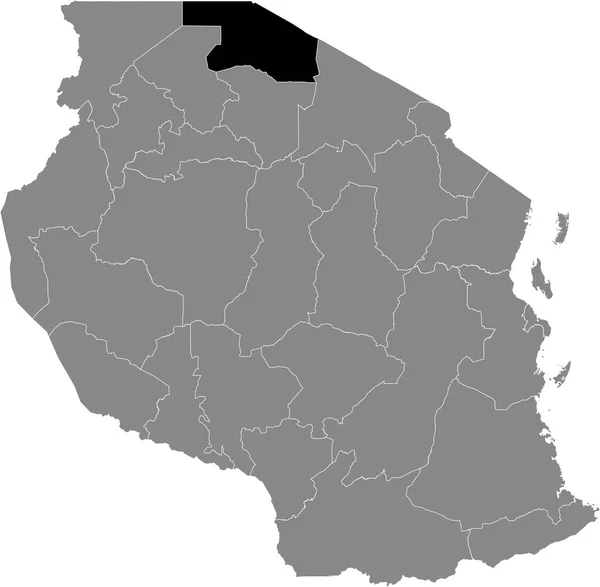 Mapa Ubicación Resaltado Negro Región Mara Tanzania Dentro Del Mapa — Archivo Imágenes Vectoriales