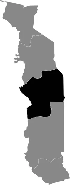 Mapa Ubicación Resaltado Negro Región Togoan Centrale Dentro Del Mapa — Vector de stock