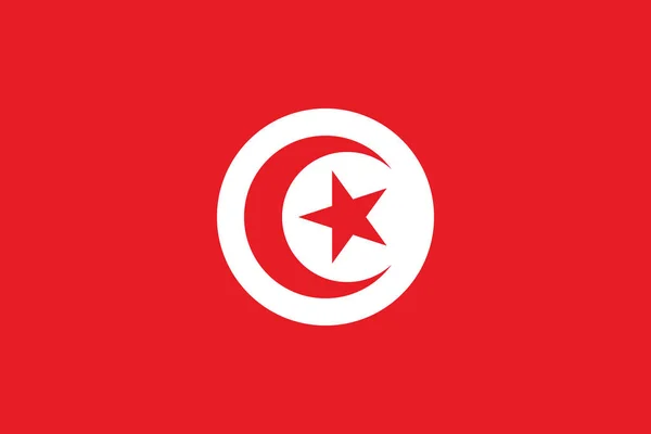 Drapeau Officiel Vectoriel Actuel République Tunisienne — Image vectorielle