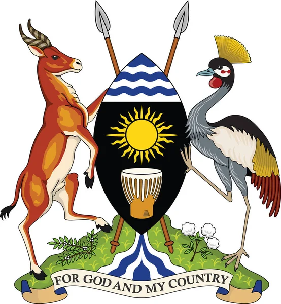 乌干达共和国官方的当前病媒纹章 — 图库矢量图片