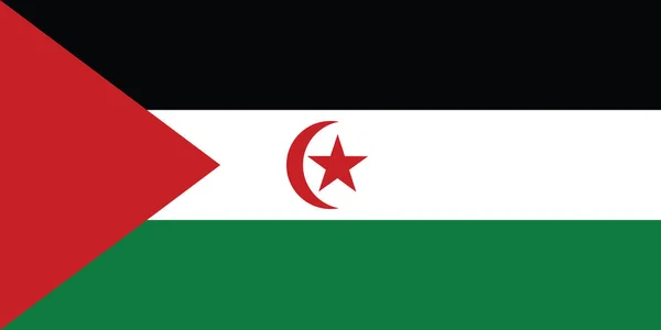 Drapeau Vecteur Officiel Actuel République Arabe Sahraouie Démocratique Sahara Occidental — Image vectorielle
