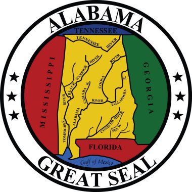Official current vector great seal of the Federal State of Alabama, USA clipart