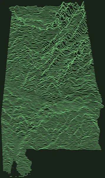 Topografisk Militär Radar Taktisk Karta Över Den Federala Delstaten Alabama — Stock vektor