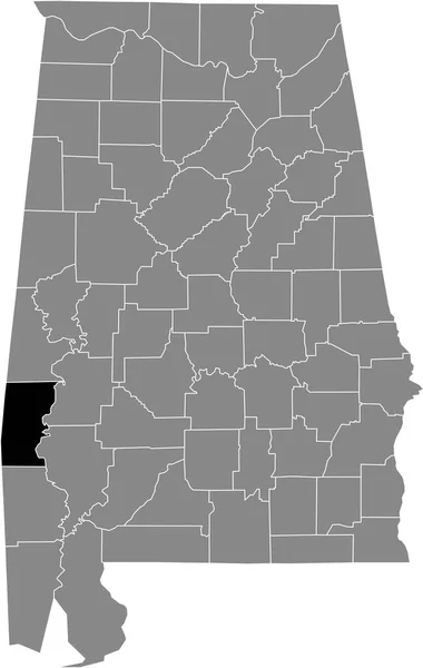 Mappa Dettagliata Nera Della Contea Choctaw Stati Uniti All Interno — Vettoriale Stock