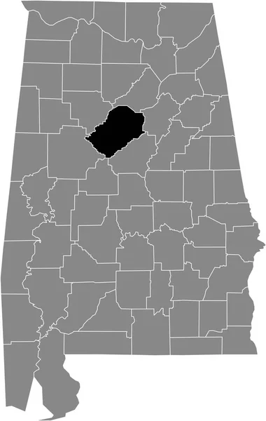 Zwart Gemarkeerde Kaart Van Locatie Van Amerikaanse Jefferson County Grijze — Stockvector