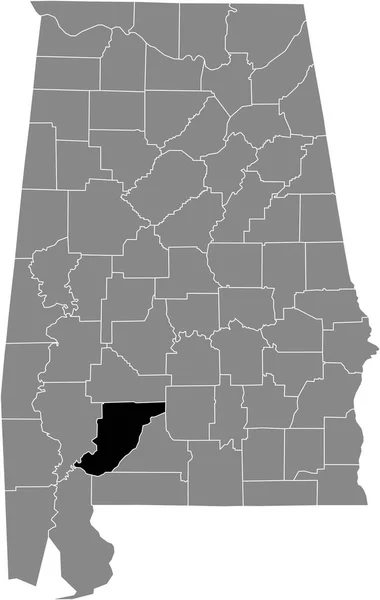 Zwart Gemarkeerde Kaart Van Locatie Van Het Amerikaanse Monroe County — Stockvector