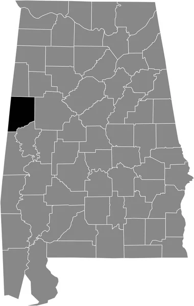 Zwart Gemarkeerde Kaart Van Locatie Van Amerikaanse Pickens County Grijze — Stockvector