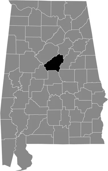 Preto Destaque Mapa Localização Condado Shelby Dos Eua Dentro Mapa — Vetor de Stock