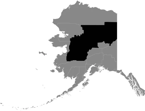 Preto Destaque Mapa Localização Yukon Koyukuk Census Area Dentro Mapa —  Vetores de Stock