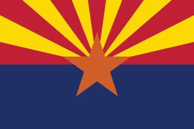 Arizona Federal Eyaleti resmi vektör bayrağı, ABD