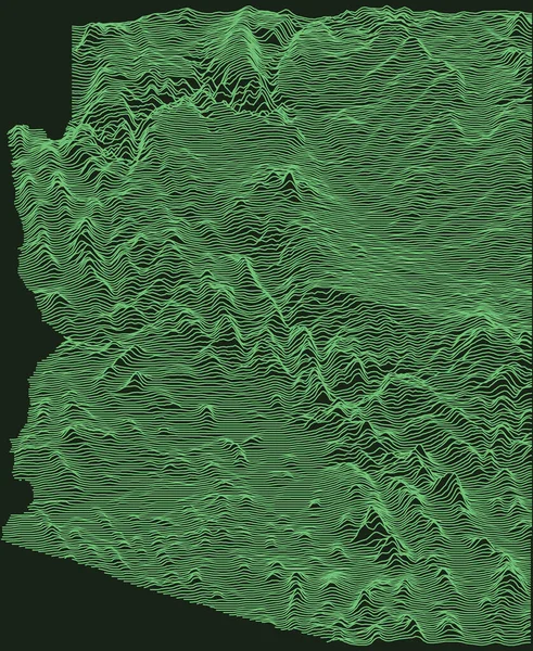 Mapa Táctico Radar Militar Topográfico Del Estado Federal Arizona Con — Archivo Imágenes Vectoriales