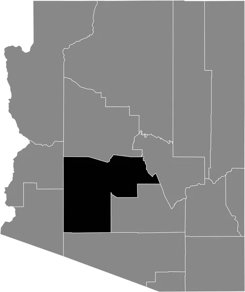 Black Highlighted Location Map Maricopa County Gray Map Federal State — стоковий вектор