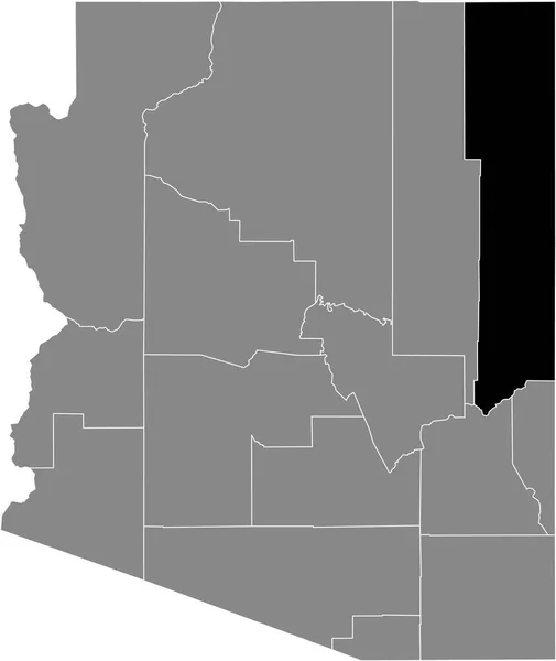 Preto Destaque Mapa Localização Condado Apache Dos Eua Dentro Mapa — Vetor de Stock