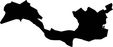 Hollanda 'nın bölgesel başkenti Rotterdam, Hollanda' nın basit vektör siyah idari haritası