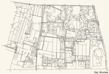 Wroclaw, Polonya 'nın çeyrek Gaj bölgesinin klasik bej arka plan haritası