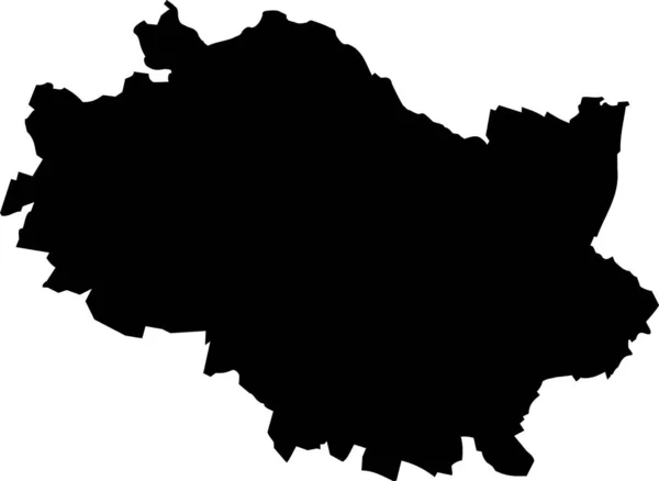 Simple Vector Negro Mapa Administrativo Capital Regional Polaca Wroclaw Polonia — Vector de stock