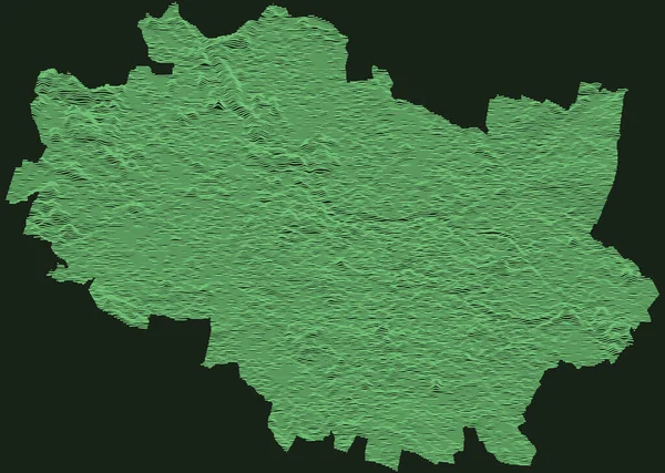 Topografische Militärische Radarkarte Von Wroclaw Polen Mit Smaragdgrünen Höhenlinien Auf — Stockvektor
