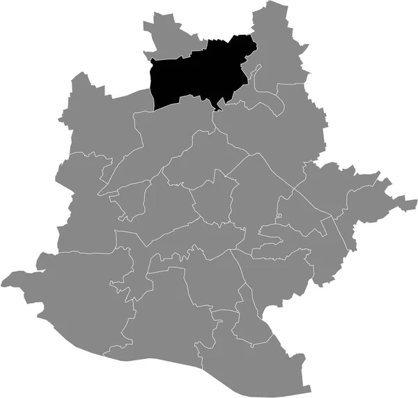 ドイツのシュツットガーター シュツットベツィルク ツッフェンハウゼン地区の黒い位置図 — ストックベクタ