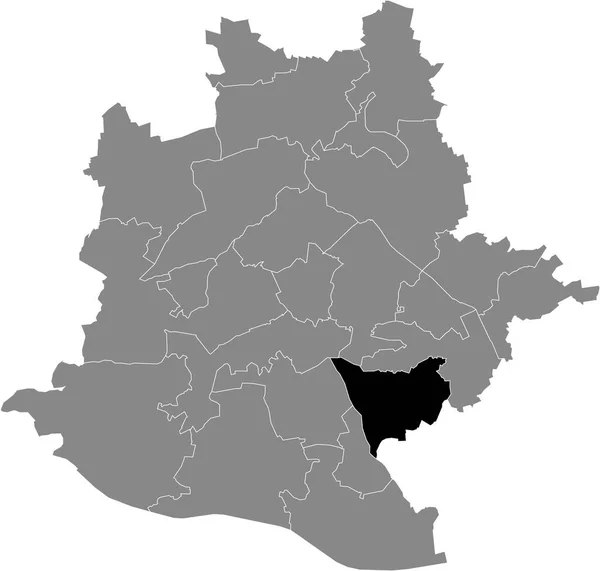 Mapa Localização Preto Stuttgarter Stadtbezirk Sillenbuch Distrito Dentro Capital Regional — Vetor de Stock