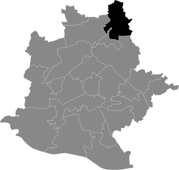 Black Location Map Stuttgarter Stadtbezirk Mhlhausen District German Regional Capital — Διανυσματικό Αρχείο